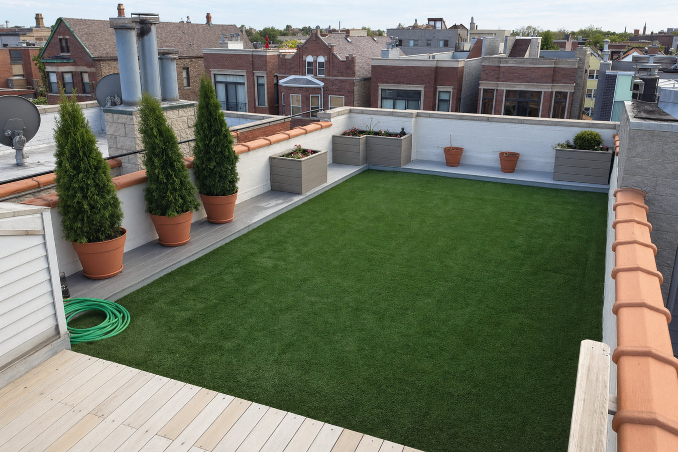 Turf for rooftop gardens in Pacifica, CA
